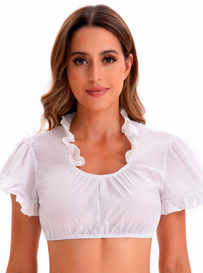 Katharina | Dames Oktoberfest kanten cropblouse met v-hals