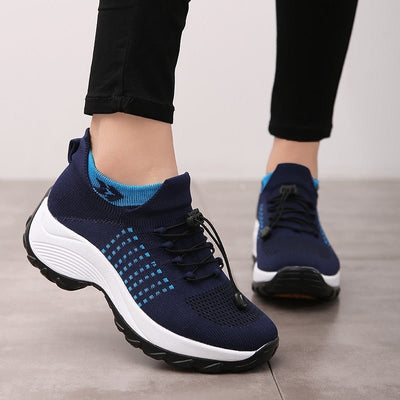 Lena | Dames comfort plateau sneakers met demping en veters