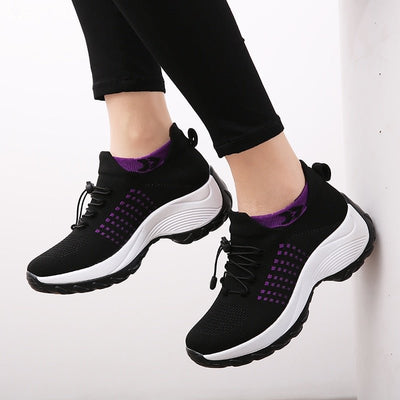 Lena | Dames comfort plateau sneakers met demping en veters