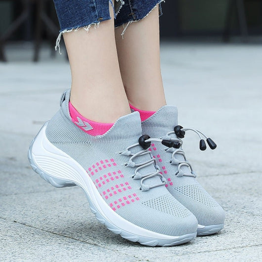 Lena | Dames comfort plateau sneakers met demping en veters