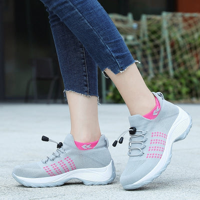 Lena | Dames comfort plateau sneakers met demping en veters
