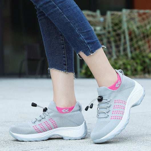 Lena | Dames comfort plateau sneakers met demping en veters