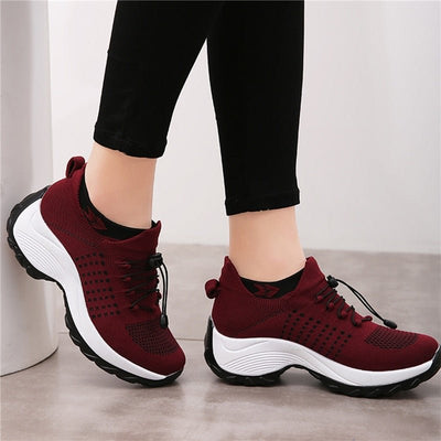 Lena | Dames comfort plateau sneakers met demping en veters