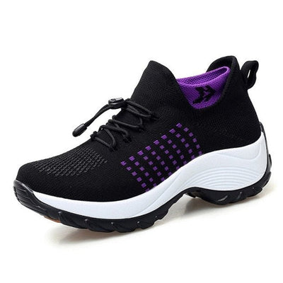 Lena | Dames comfort plateau sneakers met demping en veters