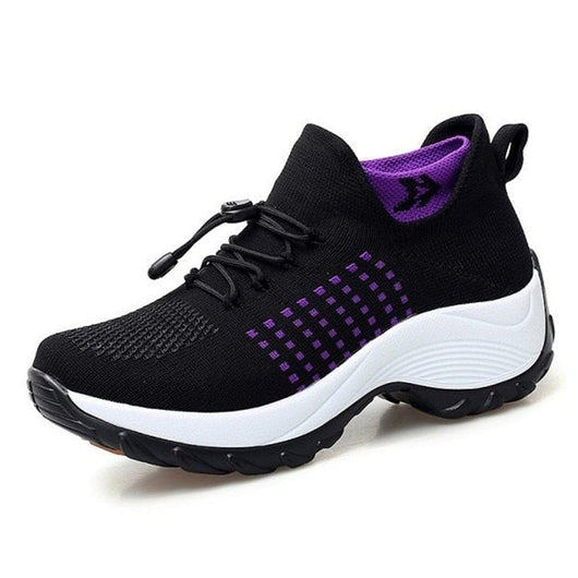 Lena | Dames comfort plateau sneakers met demping en veters