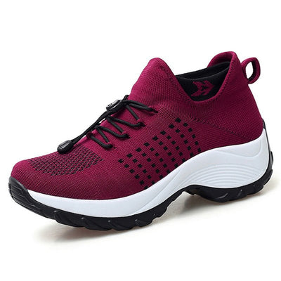 Lena | Dames comfort plateau sneakers met demping en veters