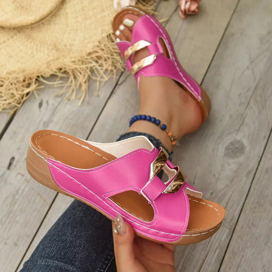 Nora | Dames vegan comfort instapsandalen met sleehak