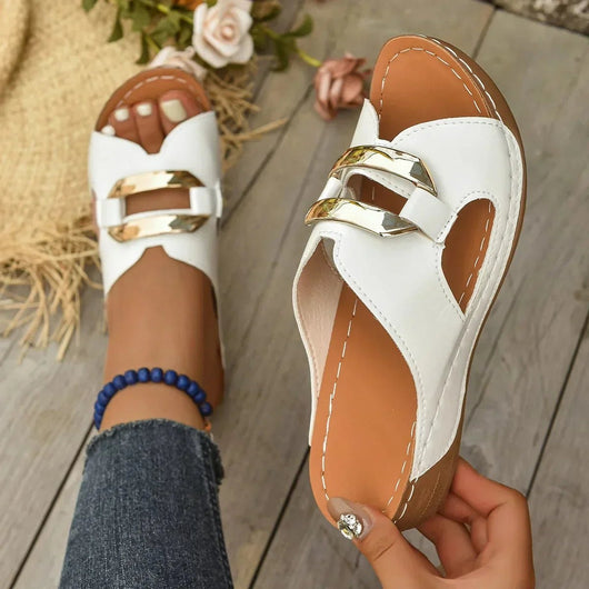 Nora | Dames vegan comfort instapsandalen met sleehak