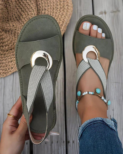 Elisabeth | Dames comfortsandalen met metalen gesp en voetboogsteun