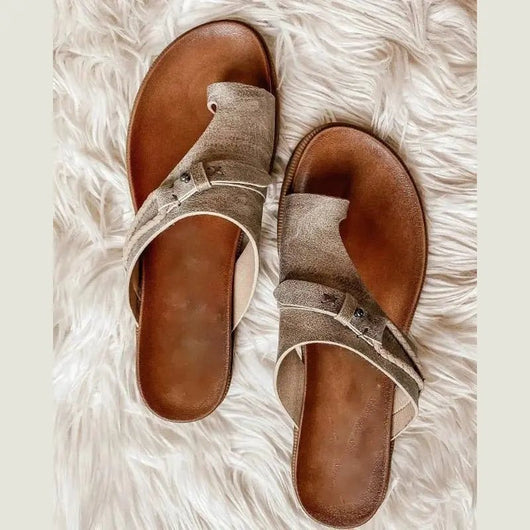 Sophie | Dames comfortsandalen van veganleer met open teen