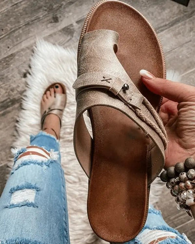 Sophie | Dames comfortsandalen van veganleer met open teen