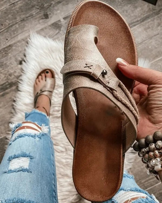 Sophie | Dames comfortsandalen van veganleer met open teen
