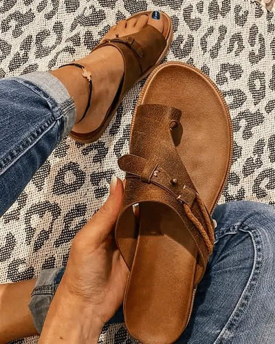 Sophie | Dames comfortsandalen van veganleer met open teen