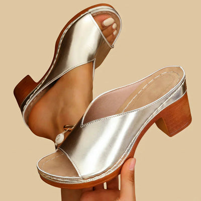 Sophie | Dames comfort muiltjes met blokhak