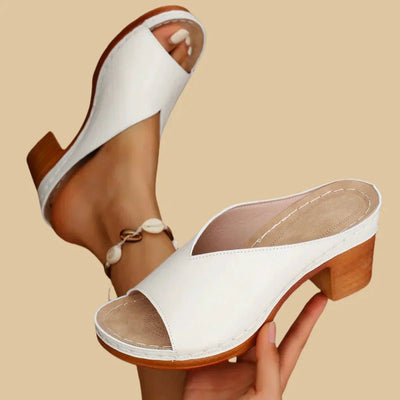 Sophie | Dames comfort muiltjes met blokhak