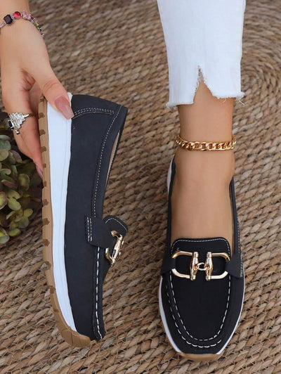Leonie | Dames comfort loafers met antislipzool en gouden detail