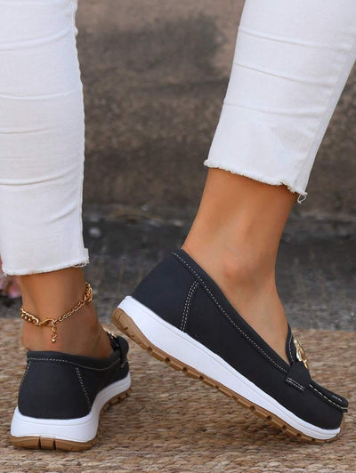 Leonie | Dames comfort loafers met antislipzool en gouden detail