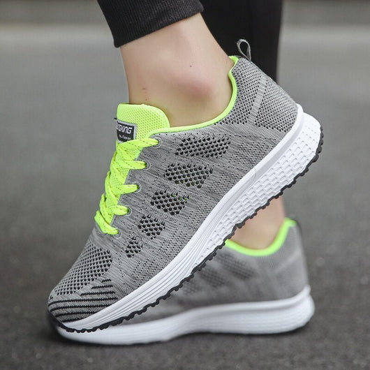 Leonie | Dames comfort sneakers met veters en ademend gebreid bovenwerk