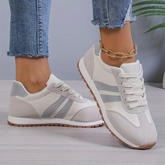 Marlene | Dames comfort sneakers met veters en gedempte binnenzool
