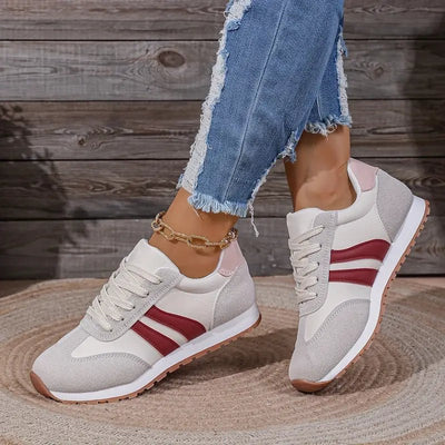 Marlene | Dames comfort sneakers met veters en gedempte binnenzool