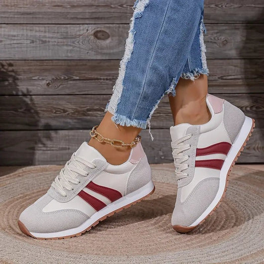 Marlene | Dames comfort sneakers met veters en gedempte binnenzool
