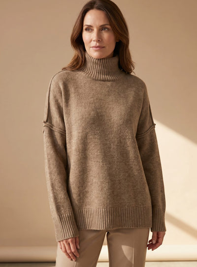 Sophie | Oversized dames gebreide loungeset met col en wijde broek