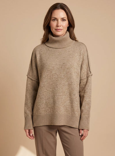 Sophie | Oversized dames gebreide loungeset met col en wijde broek