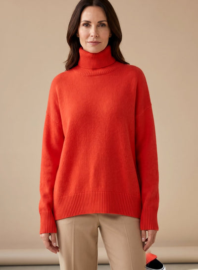 Sophie | Oversized dames gebreide loungeset met col en wijde broek