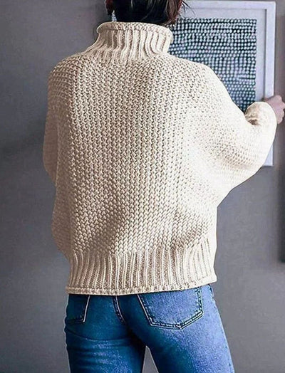 Lena | Oversized grofgebreide dames coltrui met lange mouwen