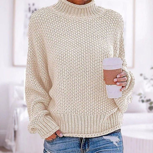 Lena | Oversized grofgebreide dames coltrui met lange mouwen