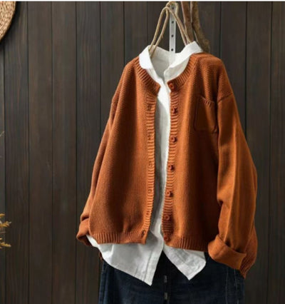 Luisa | Oversized dames gebreid vest met knoopsluiting en zak
