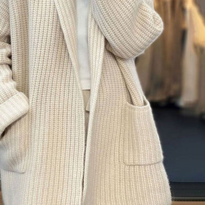 Elisabeth | Oversized dames gebreid vest met V-hals en zakken
