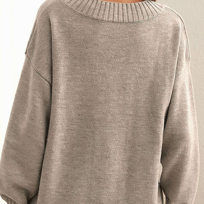 Frieda | Oversized dames gebreide trui met v-hals en lange mouwen
