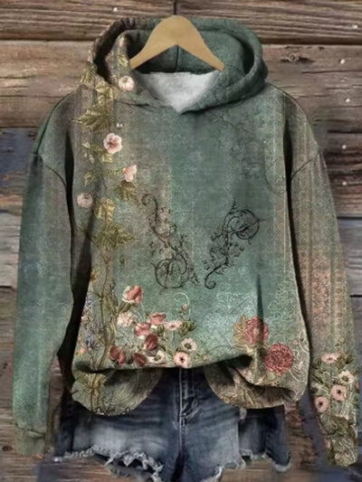 Elisabeth | Oversized dames gebreide hoodie met bloemendessin