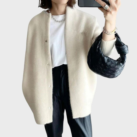Clara | Oversized dames kasjmier vest met drukknopen