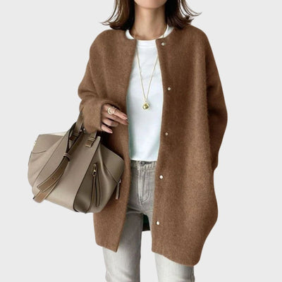 Clara | Oversized dames kasjmier vest met drukknopen