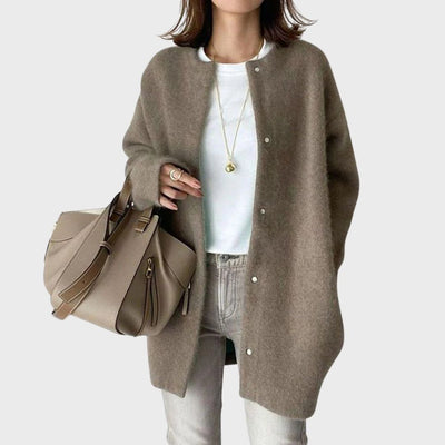 Clara | Oversized dames kasjmier vest met drukknopen