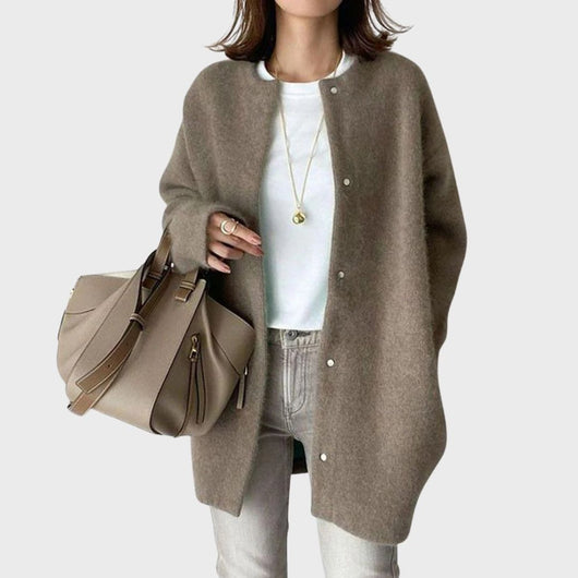 Clara | Oversized dames kasjmier vest met drukknopen