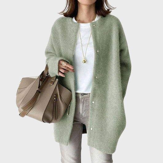 Clara | Oversized dames kasjmier vest met drukknopen