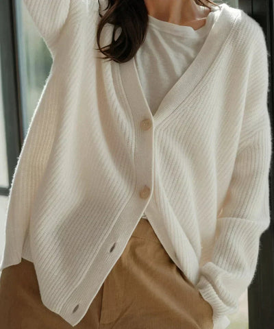 Lena | Oversized dames kasjmier vest met V-hals