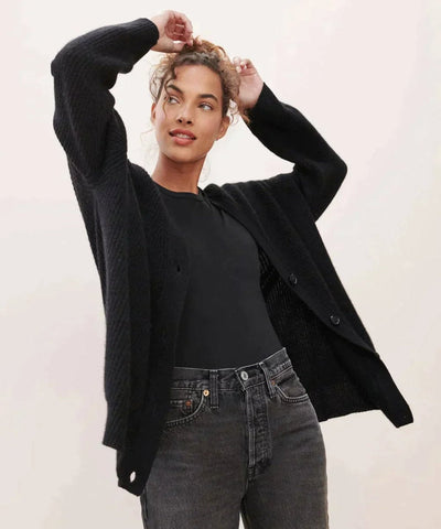 Lena | Oversized dames kasjmier vest met V-hals