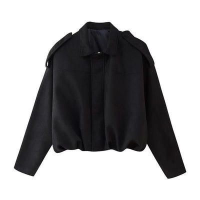 Emilia | Oversized kort dames bomberjack van imitatiesuède