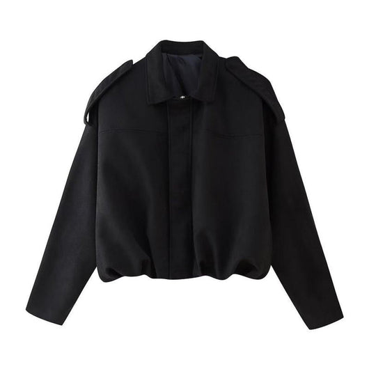 Emilia | Oversized kort dames bomberjack van imitatiesuède