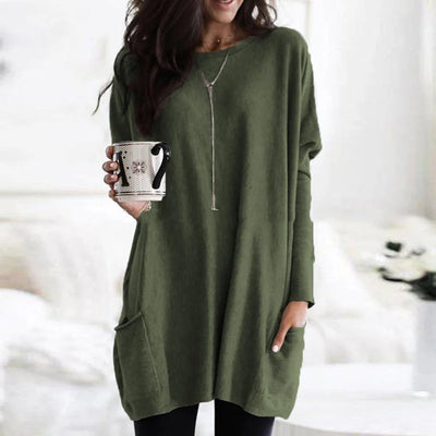 Luisa | Oversized dames tuniek met lange mouwen en zakken