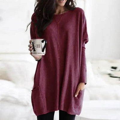 Luisa | Oversized dames tuniek met lange mouwen en zakken