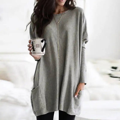 Luisa | Oversized dames tuniek met lange mouwen en zakken