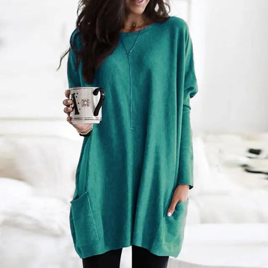 Luisa | Oversized dames tuniek met lange mouwen en zakken