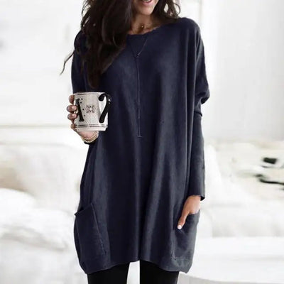 Luisa | Oversized dames tuniek met lange mouwen en zakken