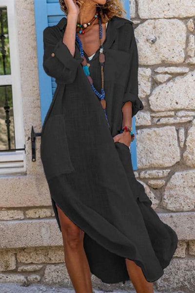 Sophie | Oversized dames midi zomerjurk met V-hals