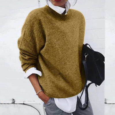 Annika | Dames oversized trui van kasjmiermix met ronde hals